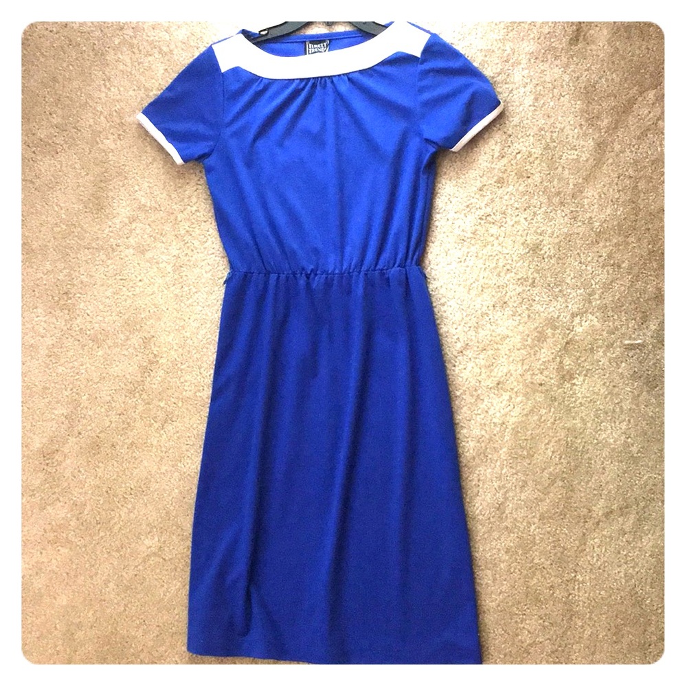 80s vintage blue shift dress